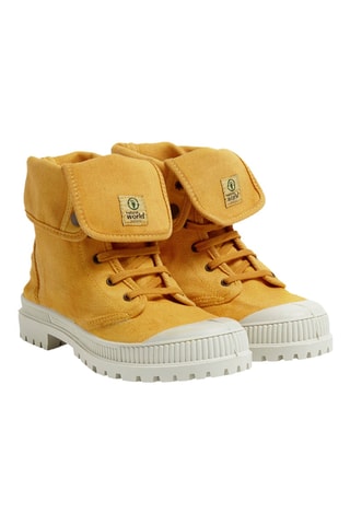 Sneakers alte in cotone bio Celeste - Senape