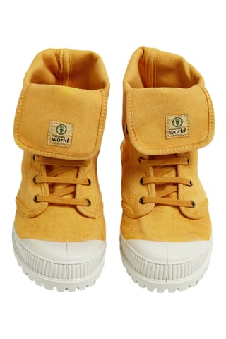 Sneakers alte in cotone bio Celeste - Senape
