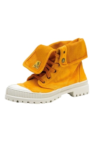 Sneakers alte in cotone bio Celeste - Senape