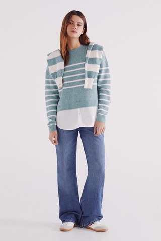 Maglia effetto trompe-l’œil - Verde chiaro