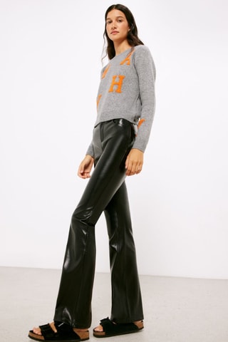 Pantaloni bootcut a vita alta - Nero