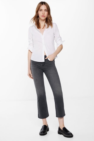 Jeans bootcut 7/8 a vita alta - Grigio