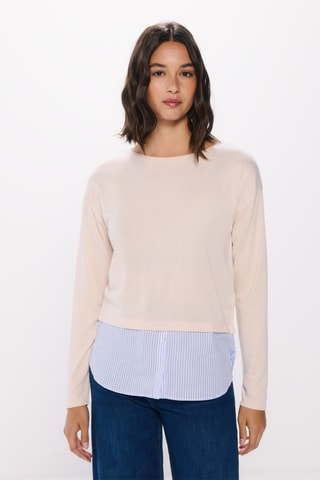 Top effetto trompe-l’œil - Beige