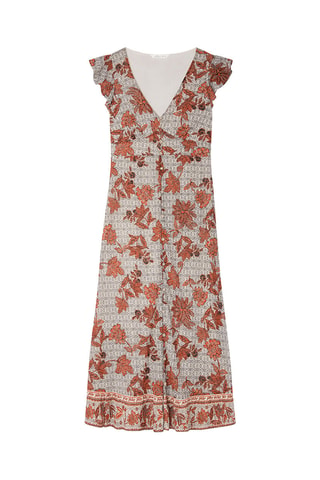 Abito a camicia - Beige e rosso
