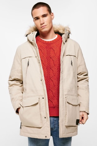 Parka con cappuccio - Beige