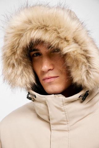 Parka con cappuccio - Beige