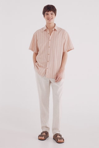 Camicia in lino - Arancione