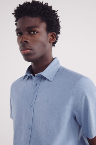 Camicia in lino - Cobalto