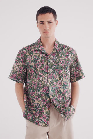 Camicia in lino - Kaki