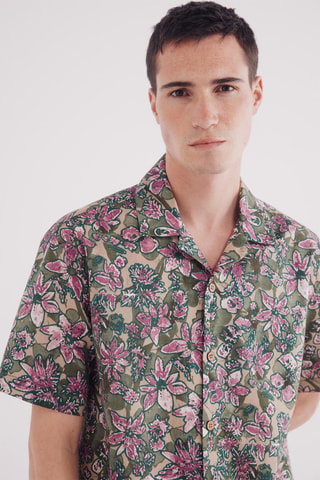 Camicia in lino - Kaki