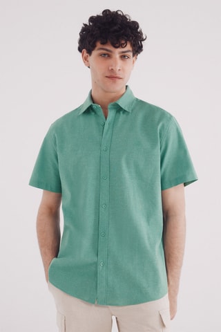 Camicia in lino - Verde chiaro