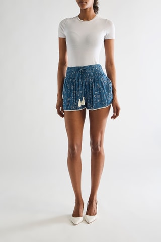 Shorts a vita alta - Blu scuro