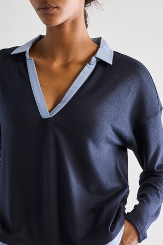 Blusa effetto trompe-l’œil - Blu
