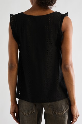 Blusa in sangallo - Nero