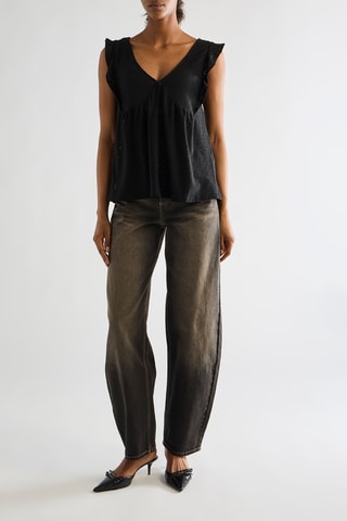 Blusa in sangallo - Nero
