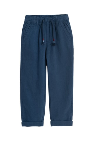 Pantalon en lin - Bleu marine