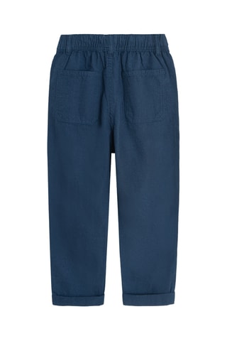 Pantalon en lin - Bleu marine