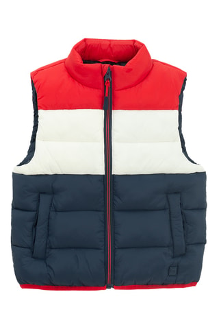 Doudoune sans manches - Bleu marine et rouge