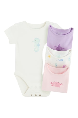 4 bodys - Mauve et rose