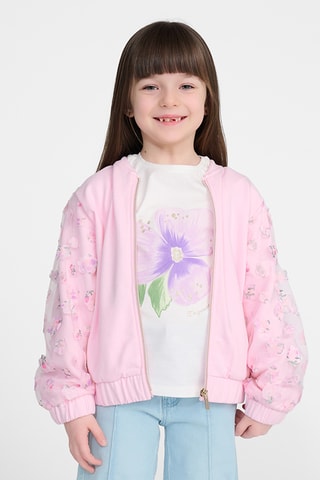 Sweat bi-matière - Rose