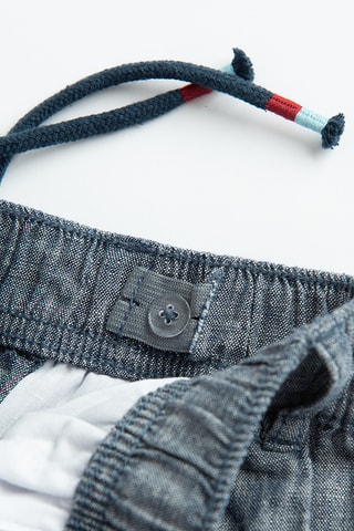 Pantalon en lin - Bleu marine