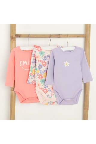 3 bodys - Mauve et rose poudré