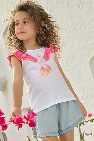 Blouse - Blanc et rose