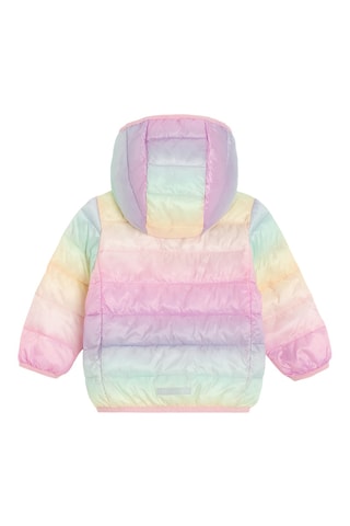 Doudoune à capuche dip and dye - Rose et violet
