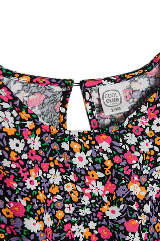 Blouse nouée - Noir et rose