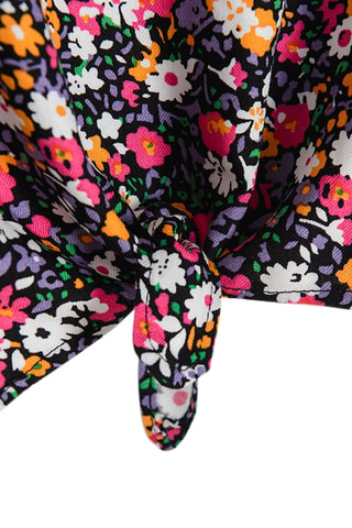 Blouse nouée - Noir et rose