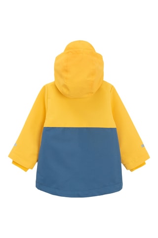 Imperméable à capuche - Bleu pétrole et jaune