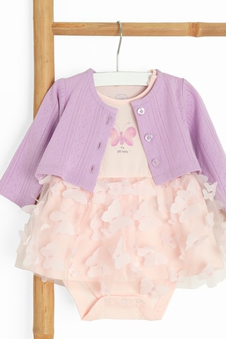 Body-robe et gilet - Saumon et mauve