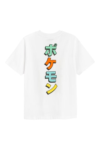 T-shirt Pikachu et Miaouss Pokémon - Blanc