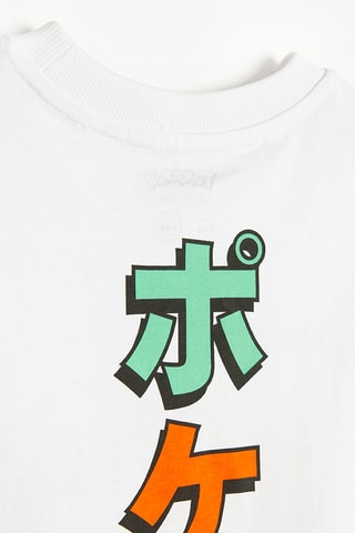T-shirt Pikachu et Miaouss Pokémon - Blanc