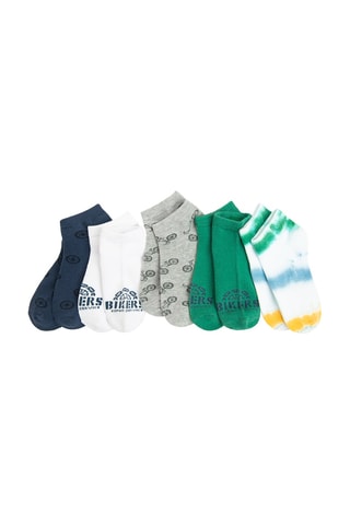 5 paires de socquettes - Blanc et vert