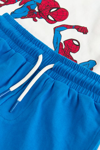 T-shirt et short Spider-Man Avengers Marvel - Blanc et bleu cobalt
