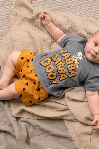 T-shirt et short Bamm-Bamm Rubble Les Pierrafeu - Gris chiné et orange chiné