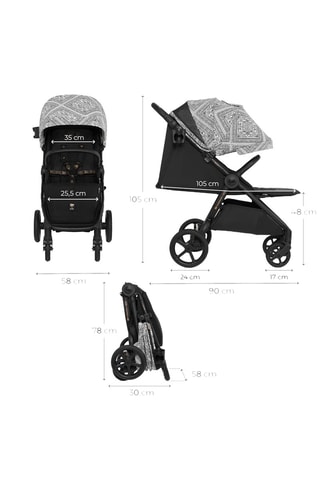Poussette Mitzy  - Dès 4 mois - Jusqu'à 27 kg - Noir
