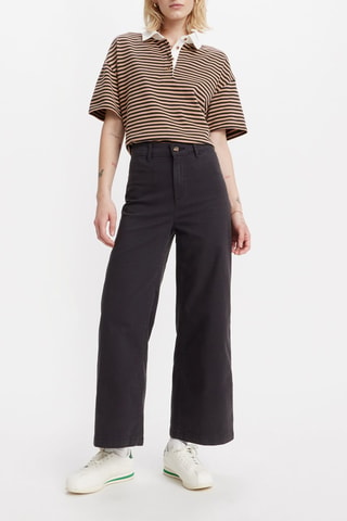 Pantaloni chino a vita alta - Nero