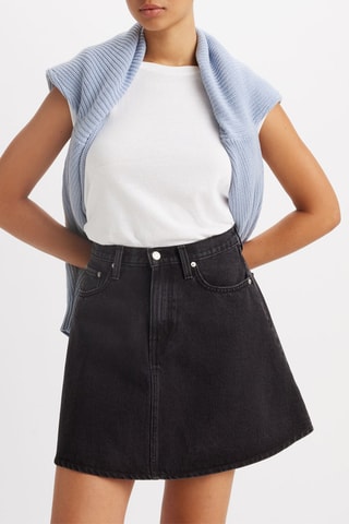 Minigonna in jeans - Nero 