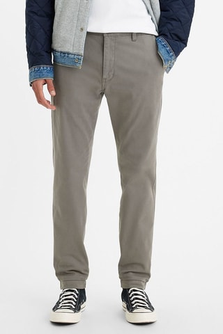 Pantaloni chino straight a vita alta - Grigio