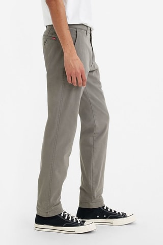 Pantaloni chino straight a vita alta - Grigio