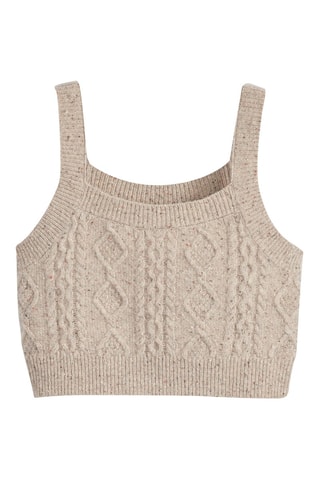 Crop top in lana - Beige
