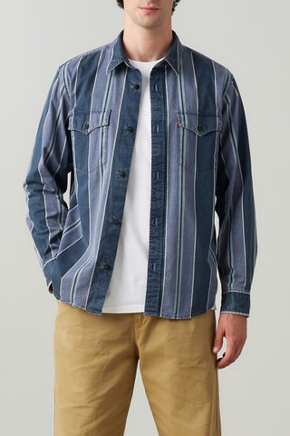 Chemise relaxed - Bleu et mauve