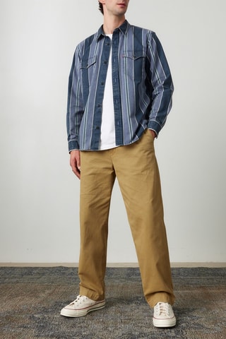 Chemise relaxed - Bleu et mauve