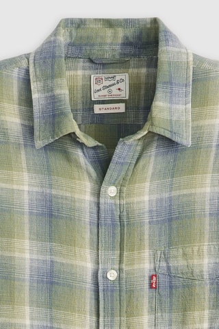 Chemise en lin - Vert et bleu cobalt
