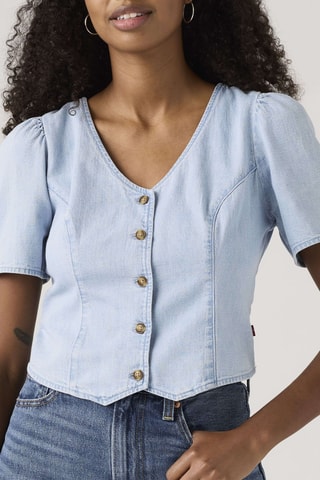 Blusa slim - Celeste