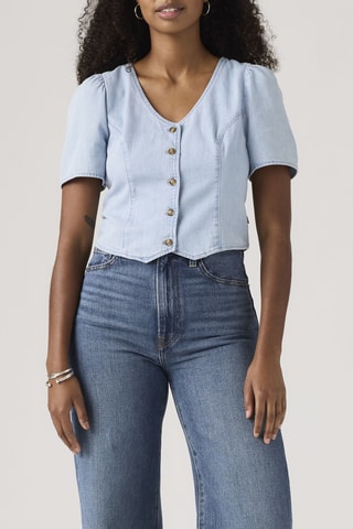 Blusa slim - Celeste