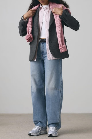 Blazer relaxed in lana - Grigio
