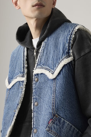 Cardigan senza maniche Sherpa - Blu